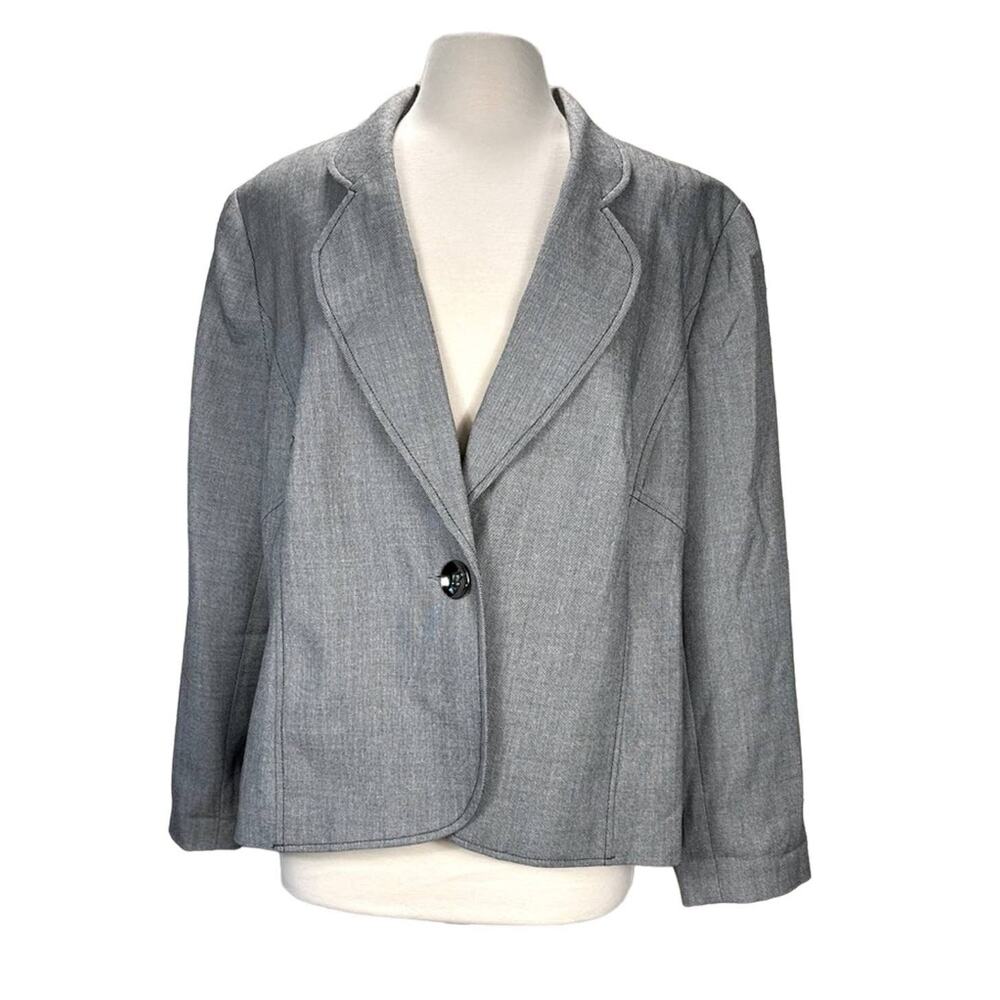 ISABELLA | Gray Single Breasted Lined Statement Button Blazer | Women's‎ 18W